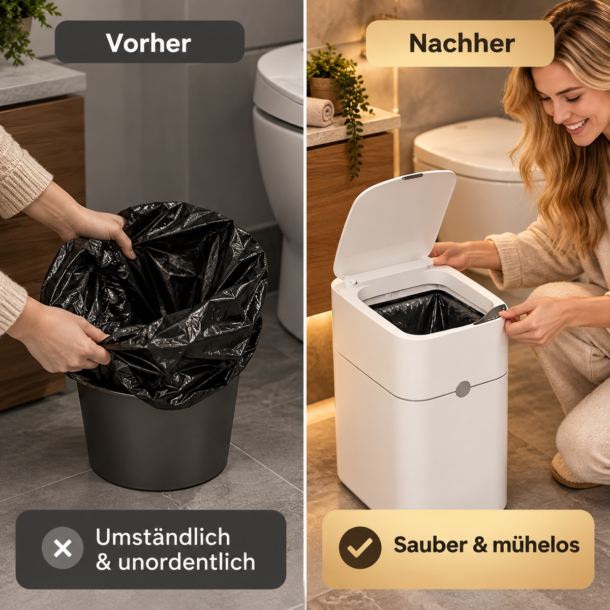 Sensor-Mülleimer Maße 33 × 28,6 × 15,6 cm