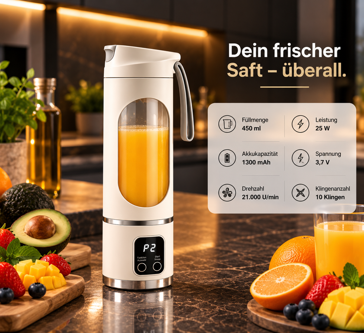 USB-aufladbarer Smoothie-Mixer für unterwegs
