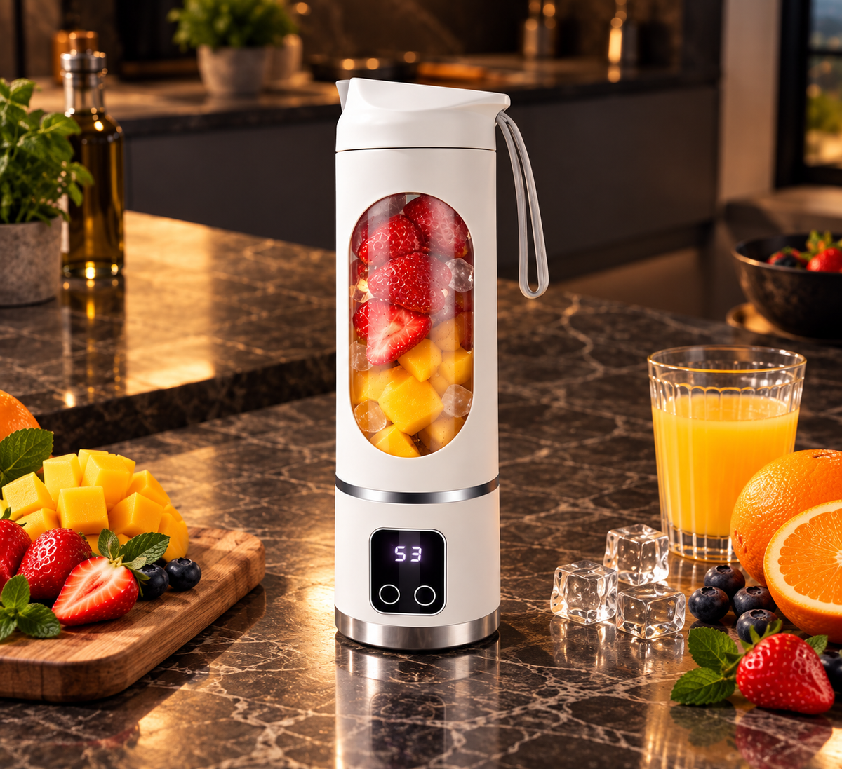 Smoothie-Mixer in Schwarz und Weiß